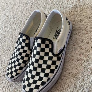 slip on checkered vans